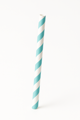 Vibrant Aqua Striped Paper Straws